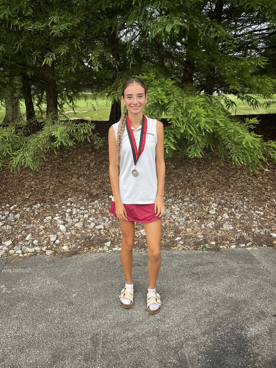 SEPirateBooster's tweet photo. The Southeast girls golf team finished 6th out of 13 teams at the Kent Rough Rider Shootout. Sammy Morgan fired a 75 to finish 4th and make the All Tournament team. Jenni Mix added a 92, Emily Morrison 95 and Lily Hayes 107. Congratulations girls⛳️. https://t.co/Yh1nQPbbOX
