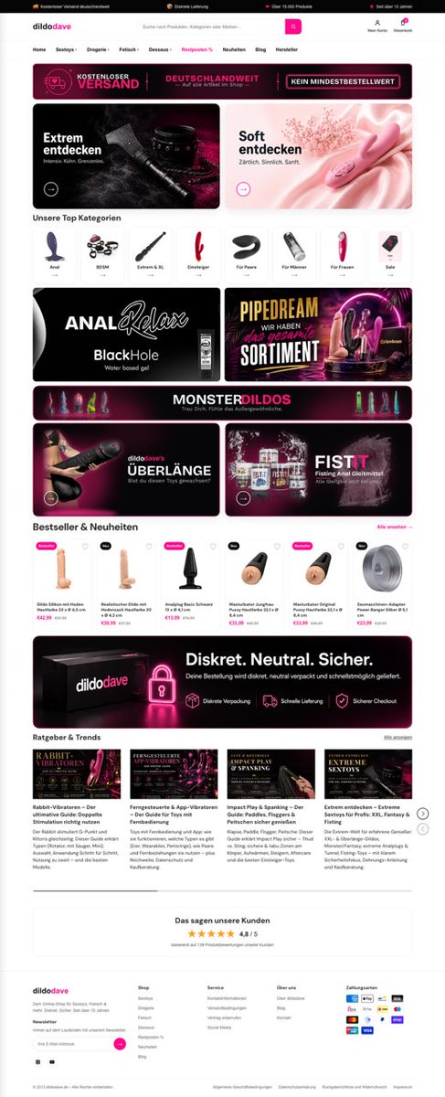 dildodave_de's tweet photo. 🤩Schau dir unbedingt unseren neuen Onlineshop an. https://t.co/XdDskDplS6 #newcomer #toys #shopping #versandkostenfrei https://t.co/Gq0b6WVC0j