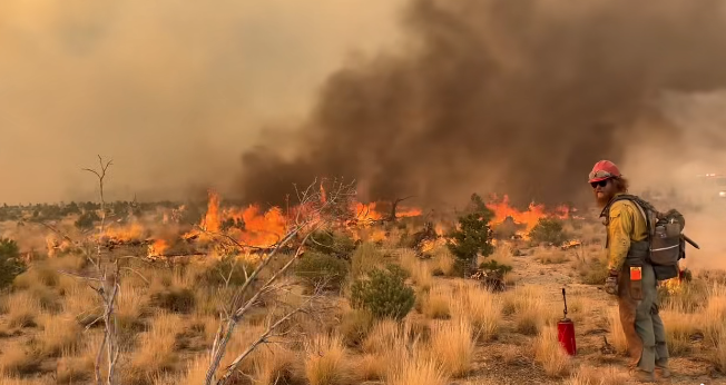 NevadaTalk's tweet photo. Wildfire 9 miles south of Ely. https://t.co/8QbjBihF9Z