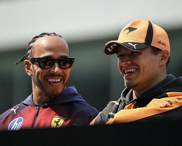 4unclelala's tweet photo. i love that lando and lewis unintentionally helped each other win this year.

lando’s pace in barcelona forced mercedes to factor him into their strategy which left them vulnerable to lewis and in hungary lewis forced oscar to react to him and pit twice giving lando the free air he needed.