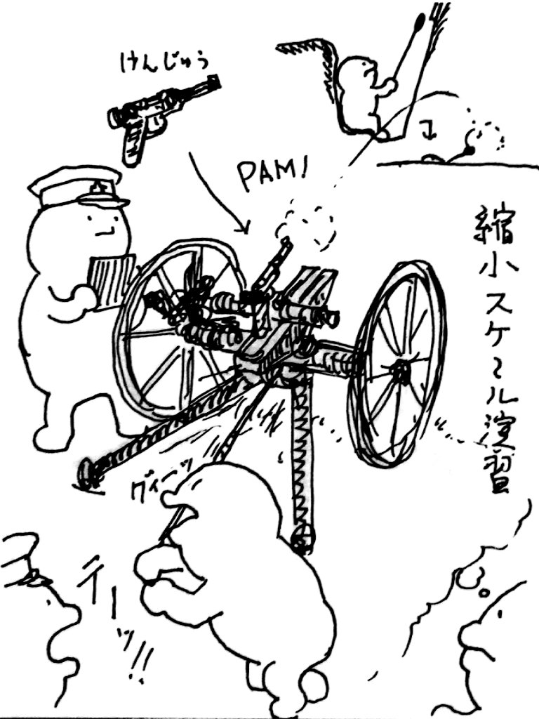 daifuku_man_01's tweet photo. なんか素朴で牧歌的…（命懸けの商売だが）
こういう創意工夫を感ぜられる演習すき。
昔は拳銃で大砲を撃つ練習をしてたとか… https://t.co/Y9PkszkArk