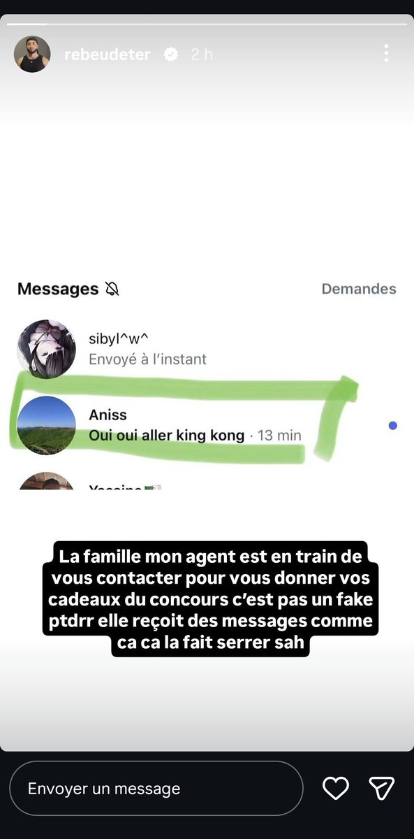 yaya699_'s tweet photo. La story insta de @RebeuDeter je suis mort de rire https://t.co/esvm8hr3D9
