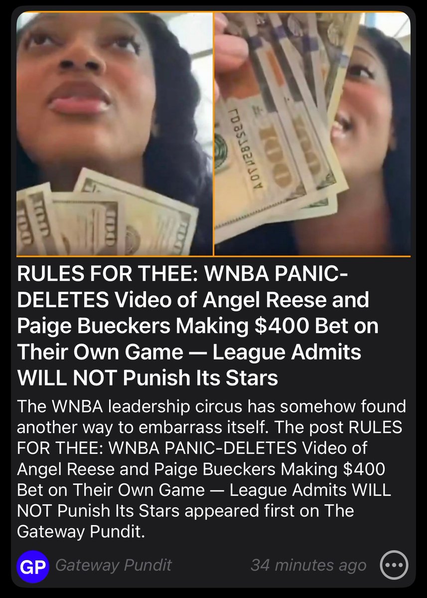 Wolfafteryou's tweet photo. Holy Krap!
Now we know why she sucks so bad. She losing games purposely!
The WNBA is a joke! 
So much potential for the WNBA to grow enormously. 
Carlin Clark is a once in a lifetime phenomenon. Use her! GROW…. https://t.co/JajJ0WQLcF