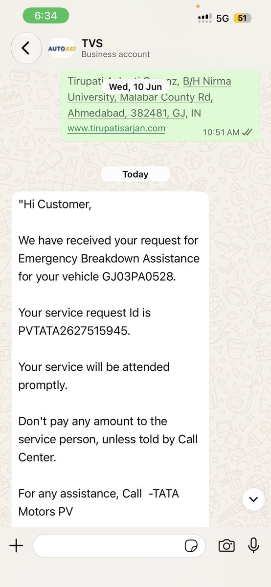 jinenkothari's tweet photo. 2+ hrs with ZERO updates, tow, or cab support

Pathetic services @tata_cars @TataMotors 

TrackId/RSA ID: PVTATA262751595
@TataCompanies is this how you treat Employees

#TataMotorsFail #RoadsideAssistance #CustomerSafety https://t.co/n6GeDrJ0Wa