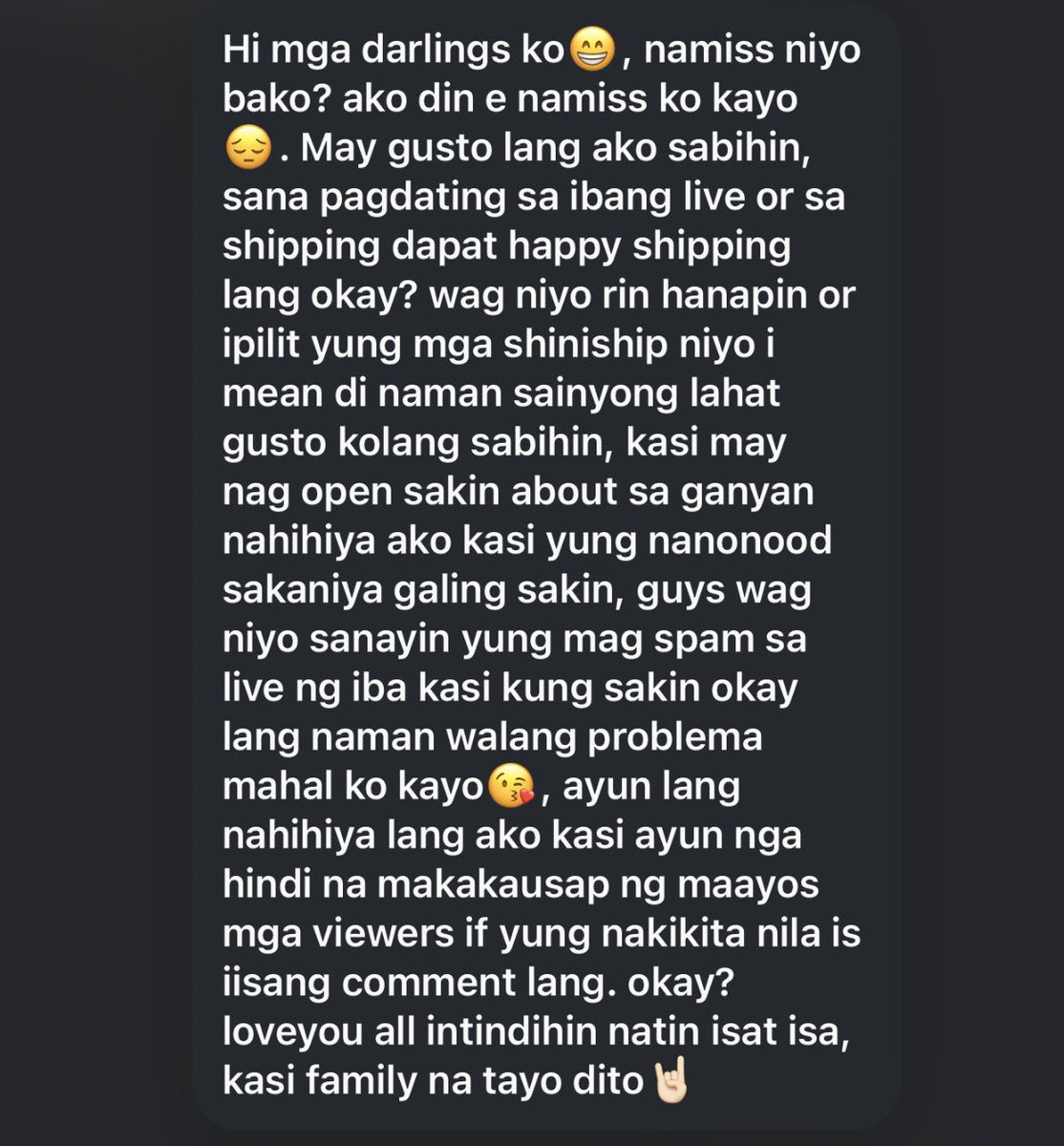 71cdray's tweet photo. tom spoke up na 👩🏼‍🦯‍➡️ mga bata, tama na please, libangan nila yang pagllive nila. nagllive sila for themselves at para mapasaya mga viewers nila, hindi para ifeed yang delusions nyo. https://t.co/G77NF5gcaA
