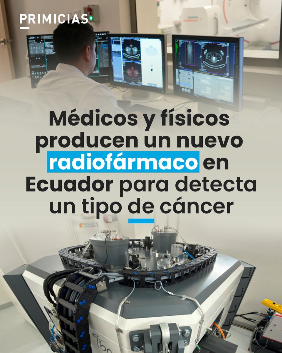 Primicias's tweet photo. Solca destaca que es la primera vez que este fármaco se produce en Ecuador y que ofrece resultados más precisos que las alternativas disponibles hasta ahora. https://t.co/qhFulsS96T https://t.co/Gjw9nPfucw