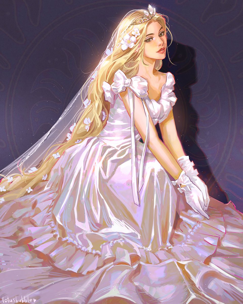 lotusbubbleart's tweet photo. Bridal Rapunzel (with long hair 💗) https://t.co/IeAWvjbwFW