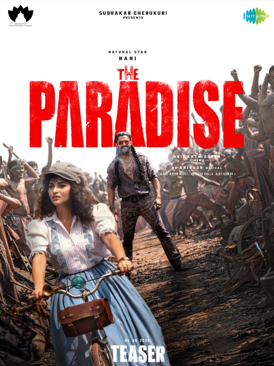 nandampavan29's tweet photo. #TheParadise Teaser out on August 6th

Fan made poster by @nandampavan29

Natural Star @NameisNani in an @odelasrikanth cinema An @anirudhofficial musical

#theparadise #fypジviralシfypジ #poster #fanmade https://t.co/jJeQgXa44J