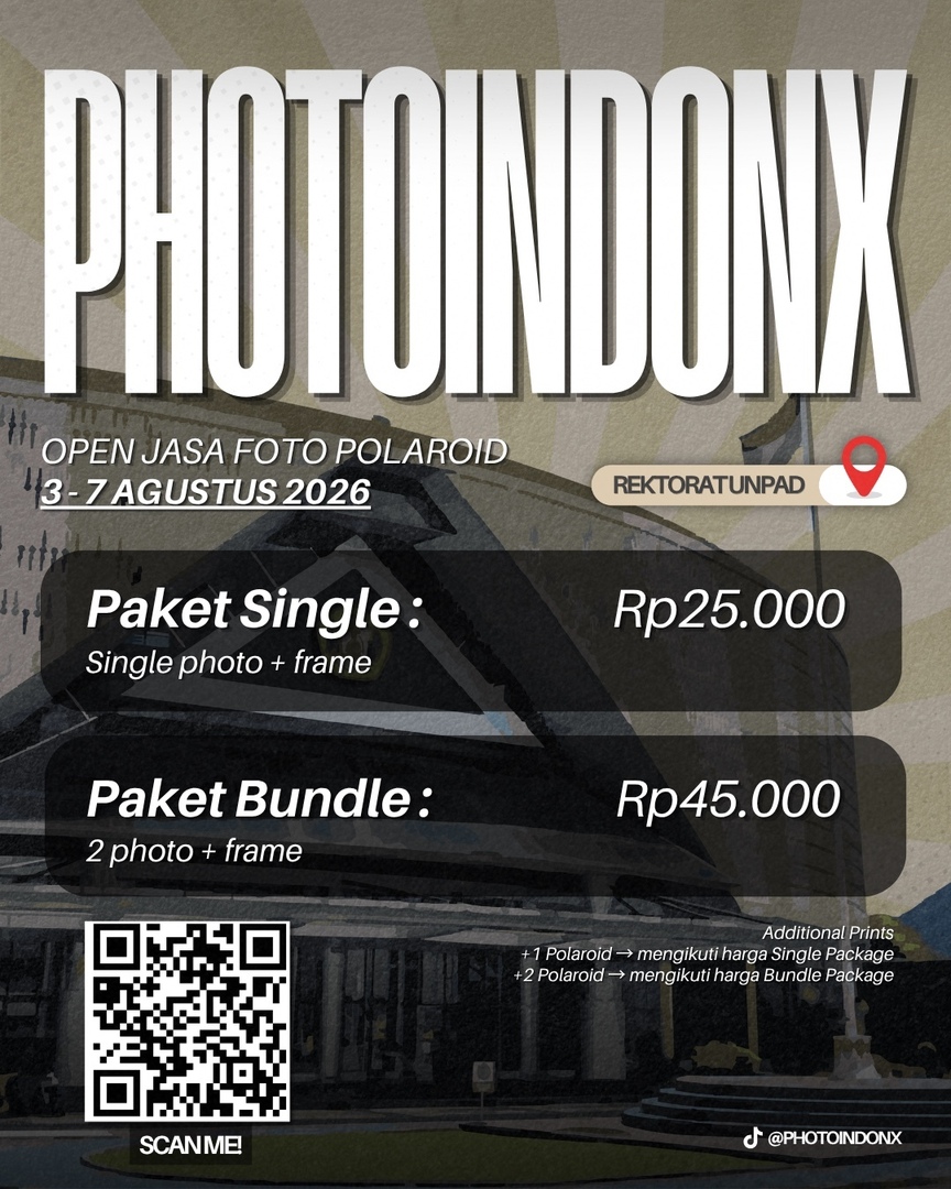 draftanakunpad5's tweet photo. ✨ PRE-ORDER POLAROID PHOTOINDONGX ✨
 
Abadikan momen serumu!
🗓 PO: 1–3 Ags 2026 
📷 Pemotretan: 3–7 Ags 2026 
📍 Lokasi: Rektorat Un pad!
 📸 Kamera: Instax Mini 9
📩 Pemesanan: Isi form PO &amp; konfirmasi ke WA: +6281818893434 (Andra) https://t.co/hkAXIwGiqQ