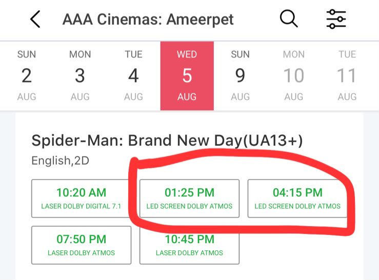 siddharthaearla's tweet photo. AAA Cinemas opened bookings for #SpiderManBrandNewDay   2D in Epiq Luxon LED screen.

@_mrchaturvedi Do you have any info if the content is flat or scope?

I really wanted to experience #Spiderman   in Epiq Luxon 2D flat.

@movie__maniac

@aaacinemasoffl 
@epiqcinema https://t.co/InV7CUKvkO
