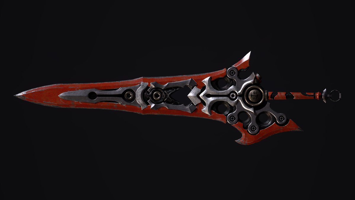 kataysaky's tweet photo. I don't have time for art anymore cus I have had a job for Final Fantasy XIV for the past 2 years. But I have some free time this week, so I modelled Liz's sword. Hope you guys like it.

The handle is ungodly short, btw
#hololive #HololiveJustice #BloodflameArt https://t.co/HQ2xhReSjH