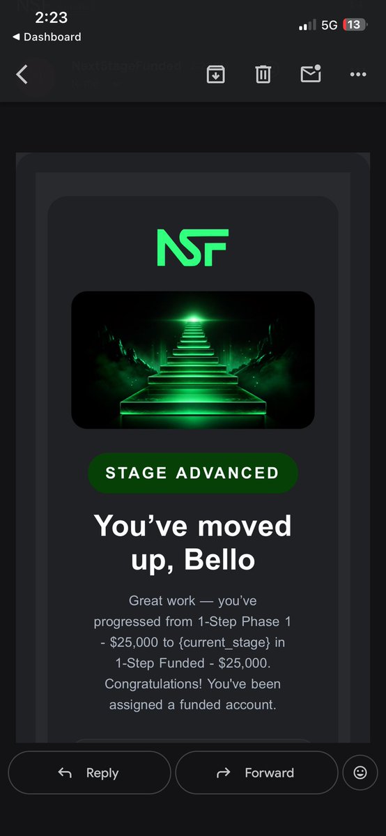 big_bell0's tweet photo. Happy New Month! 🎉

A great way to start the month—officially received my $25K NextStage Funded account today. ✅

Now the real work begins: trade smart, protect capital, and work towards that first payout. 📈💰 https://t.co/UqomPOmAiF