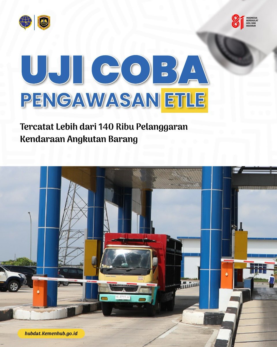 hubdat151's tweet photo. Ditjen Hubdat terus berinovasi dalam meningkatkan keselamatan dan kepatuhan di sektor transportasi via uji coba pengawasan kendaraan angkutan barang berbasis Electronic Traffic Law Enforcement (ETLE).

#MenghubungkanIndonesia
#LewatDarat
#KitaMulaiCaraBaru
#BijakBermobilitas https://t.co/h1KGLq6MZc