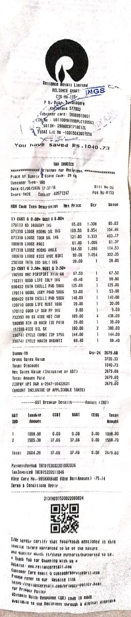 jravi468's tweet photo. I brought groceries at Davanagere PB road store , when I checked billing after coming home , I found they charged different rates for same product. Estern red chilli powder, I brought 2 half kg packets and for 1 packet  charged 125/- &amp; other140/- , 
@SMARTBazaarIn https://t.co/rWz9iyRhYC