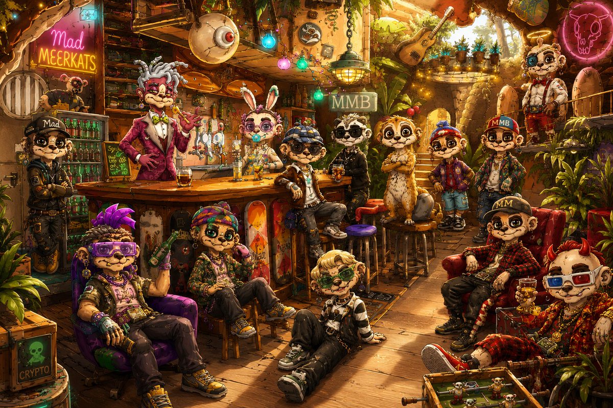 MadMeerkatNFT's tweet photo. I'm sure this scene may bring back some memories if you have been around the burrow for awhile! 

Spruced up a little bit thanks to the magic of AI these days.

Its been great to see some names of burrow members who have been here since the early days as of late. #cro #mmb https://t.co/nFqjezc9LL