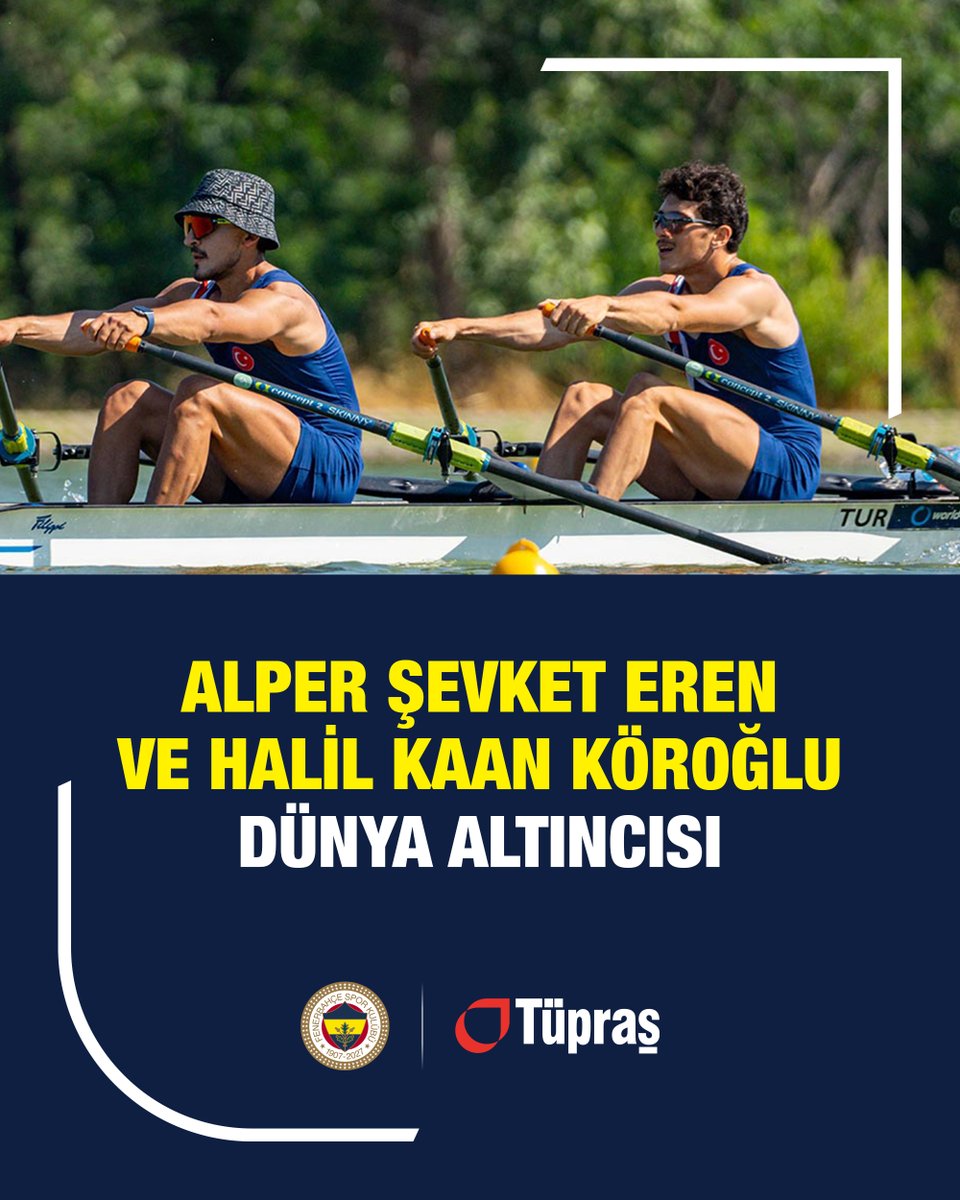 tupras's tweet photo. Tüpraş olarak gururla desteklediğimiz Fenerbahçe olimpik branşlardaki millî sporcularımız ülkemize uluslararası başarılar kazandırmaya devam ediyor.
 
Masa tenisinde millî sporcularımız Abdullah Talha Yiğenler ve Ece Haraç, WTT Feeder Tashkent 2026 Turnuvası’nda yarıştıkları karışık çiftler kategorisinde altın madalyanın sahibi oldu.
 
U23 Dünya Kürek Şampiyonası'nda ise milli sporcularımız Alper Şevket Eren ile Halil Kaan Köroğlu ikilisi iki çifte (BM2X) kategorisinde dünya altıncısı oldu.
 
Ülkemizi gururlandıran tüm millî sporcularımızı ve antrenörlerimizi tebrik ediyor, başarılarının devamını diliyoruz.
 
@Fenerbahce