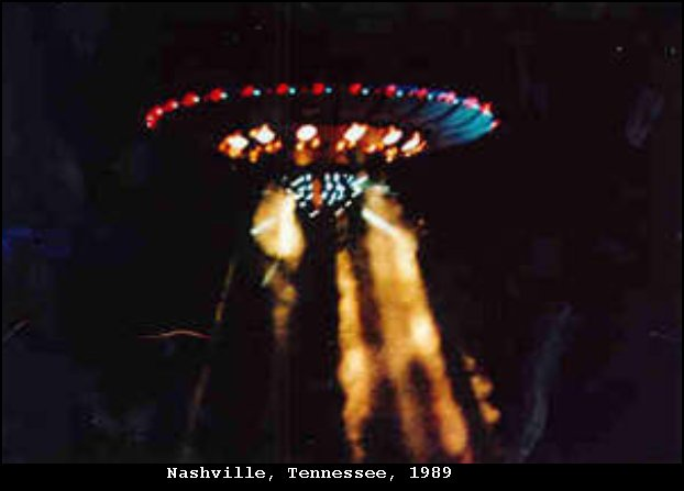 AlienLeaks9's tweet photo. 🚨THESE MIGHT BE THE MOST CONTROVERSIAL UFO PHOTOS OF THE 1980s! 

📍Nashville, Tennessee
📅September 27, 1989

🔴In 1989, a series of photographs surfaced showing what appeared to be a large disc-shaped craft with a domed center and brightly illuminated red, blue, and white lights around its rim.

🔴The images were later shared by U.S. Navy Commander Graham Bethune, who said they came from a friend who wished to remain anonymous.

🔴A note attached to one of the prints claimed the photos were taken using high-magnification lenses, filters, and high-speed film to capture the object as clearly as possible.

🔴Skeptics argue the craft was likely a staged model, while others consider the photos among the clearest flying saucer images ever made public.