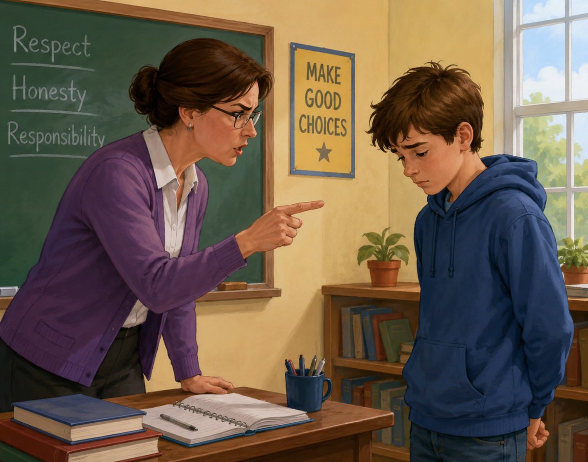 IMoricz's tweet photo. Would you like a verb?
There you go!

rebuke (verb)
It means to express sharp disapproval or criticism of someone’s behavior, usually because they have done something wrong.
Examples: The teacher rebuked the student for cheating on the exam. / She gently rebuked him for interrupting the meeting.