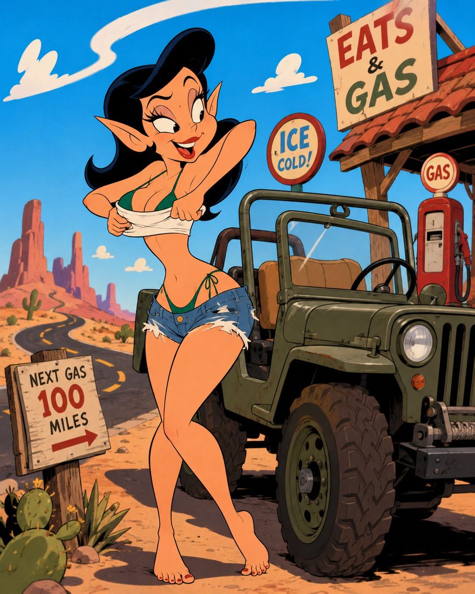 trefalger1's tweet photo. #ElvesInCutoffsMonth

Tex Avery-inspired Elf gas station pinup https://t.co/TCOvRNq88x