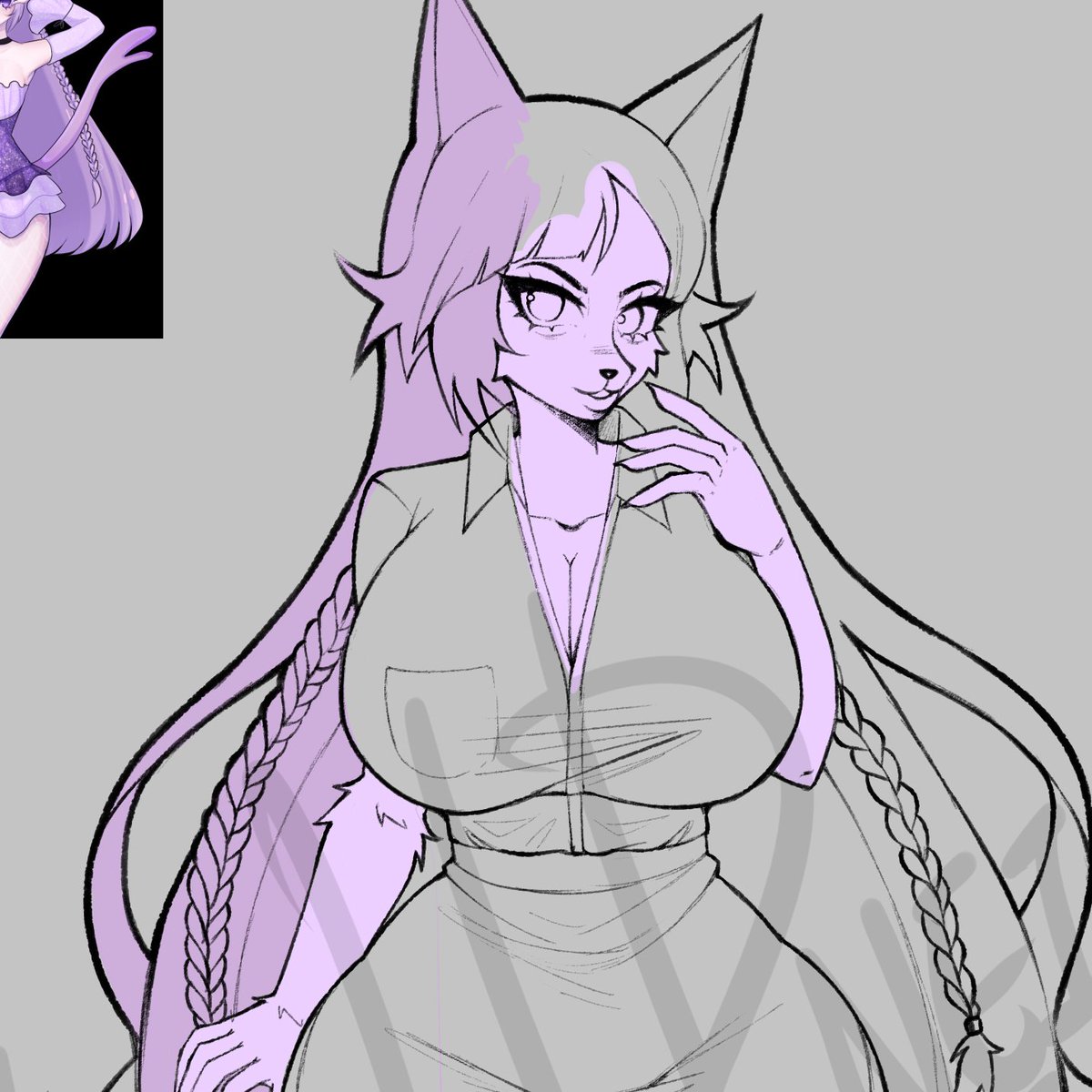 Neiskiuwu's tweet photo. Commission process for my client @Harwy, straight from Discord uwu. I love purple-ish characters!! :3💜
#WIPㅤ #artmootsㅤ #Vgen #commissionㅤ #commissionopen #digitalartㅤㅤㅤㅤ #furryartㅤㅤㅤ #furryㅤㅤㅤ #speon #Pokemonartㅤ https://t.co/6aA8PmVajD