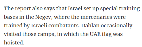 bonzerbarry's tweet photo. Dahlan is also heavily involved in procuring mercenaries for the UAE. He was the man responsible for bringing the israeli-american Spear Operations Group to Yemen where they carried out assassinations of over 100 civilians, predominantly in Aden (they also trained countless more in their assassination techniques). He was also heavily involved in the recruitment and training of Colombian and Nepalese mercenaries for the UAE, who were sent to the Negev to receive training from occupation army officers (as reported by Haaretz in 2019).