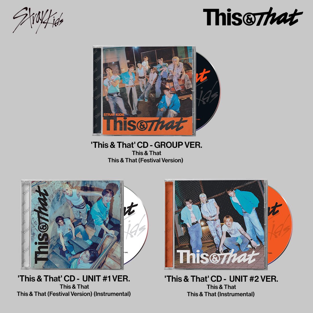 Stray_Kids's tweet photo. Stray Kids "This & That" PRE-ORDER
"This & That" CDs, CASSETTE, TARGET TINY VINYL (US ONLY) 

["This & That" CDs] 
GROUP VER. https://t.co/CDrG6YcEDI
UNIT #1 VER. https://t.co/pciL9nF1Dm
UNIT #2 VER. https://t.co/2F3zbBpuek

["This & That" CASSETTE]
https://t.co/fFU34hlKsH

["This & That" TARGET TINY VINYL]
https://t.co/vEb5acRQC3

2026.08.07 FRI 1PM (KST) | 0AM (ET) 

🚚PRE-SAVE & PRE-ORDER "THIS & THAT" NOW!
https://t.co/r6X8izNhSb

#StrayKids #스트레이키즈
#THIS_AND_THAT
#StrayKidsComeback
#YouMakeStrayKidsStay