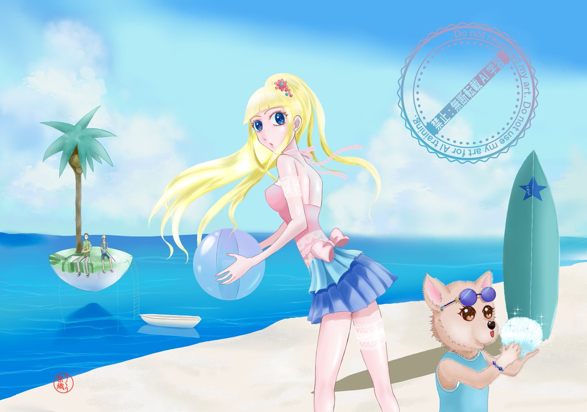 caoru_ricuri's tweet photo. 2枚目の夏イラストです！ 
2枚目(→)は1枚目のその後。  

☆水着なのでセンシティブ設定してます  

#OCㅤㅤ https://t.co/NG7B2q0kmp