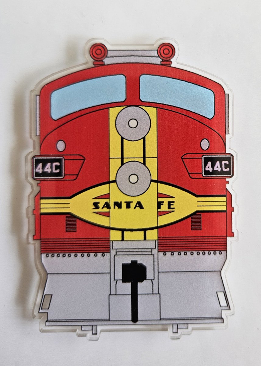 Ontherails2's tweet photo. We have acrylic fridge magnets!

- 75mm high
- £6.49
- buy more than 2 and save on postage
- 50+ designs

https://t.co/vT7kK2YCnh……

#mhhsbd 
#gg1
#trains
#railfan
#santafe
#craftbizparty
#shopindie https://t.co/XQgc23Hdew