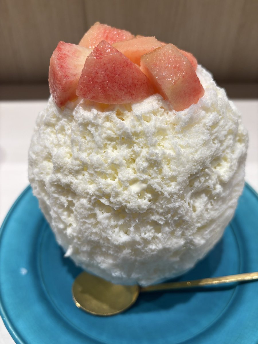 kiyuka's tweet photo. 今日は、なんばにて並んで
奈良・Labo103さんの
桃とみるきーな仲間たちかき氷
食べてきました🍧
キンキンしなくて超美味しかった https://t.co/i7ERzStC1E