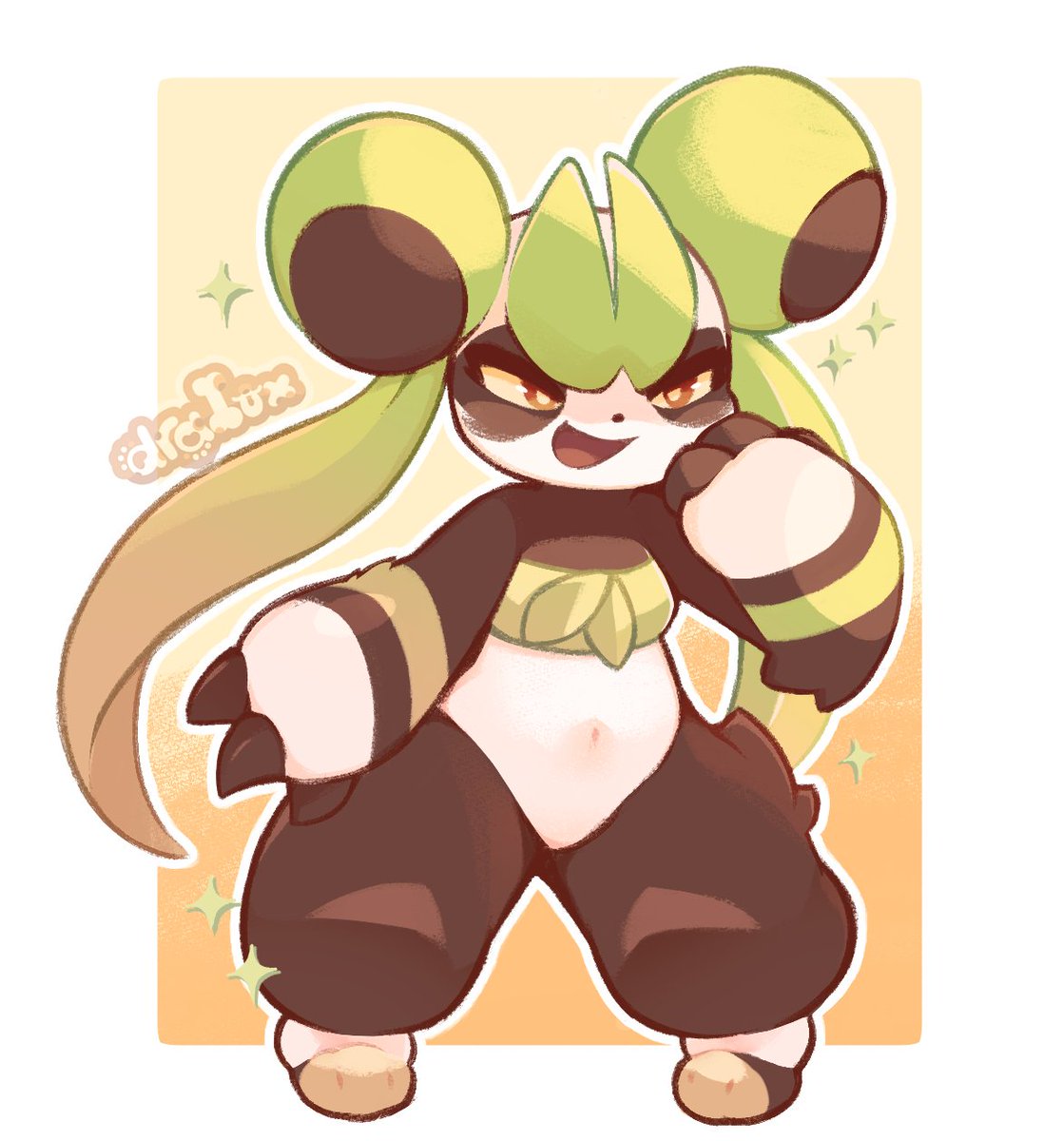 Draluxii's tweet photo. Yes, she is my favorite. Yes, I will be making more of her in the future 💚🩶🖤 #Palworld #Fanart #Leafan https://t.co/sW3rS5lxpC