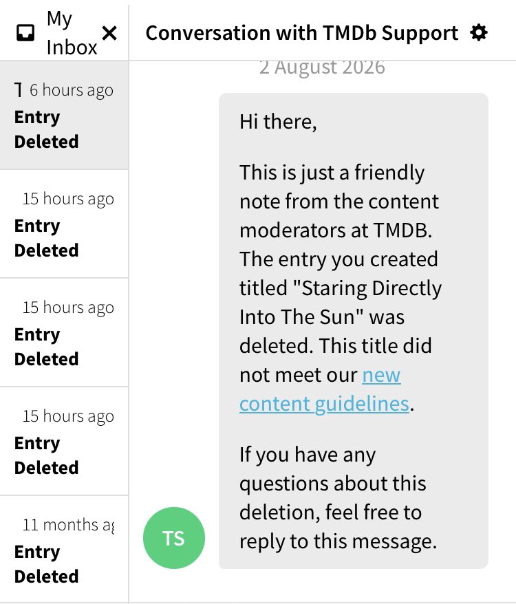 effthingy's tweet photo. a tmdb mod just went through my crew profile and deleted every single film i've ever worked on lol, genuine pathetic behaviour! https://t.co/QeQX3Kqujn