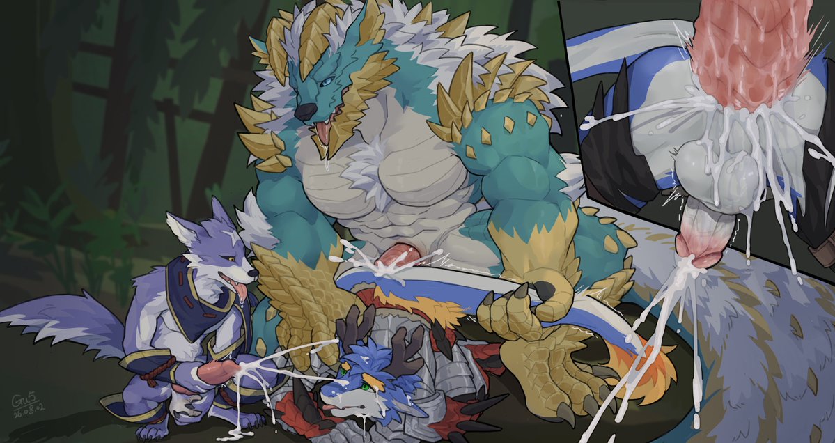 Gu5_Art's tweet photo. 有地方画错了, 改一下
#MonsterHunter #zinogre #palamute https://t.co/3zfC7U37A5