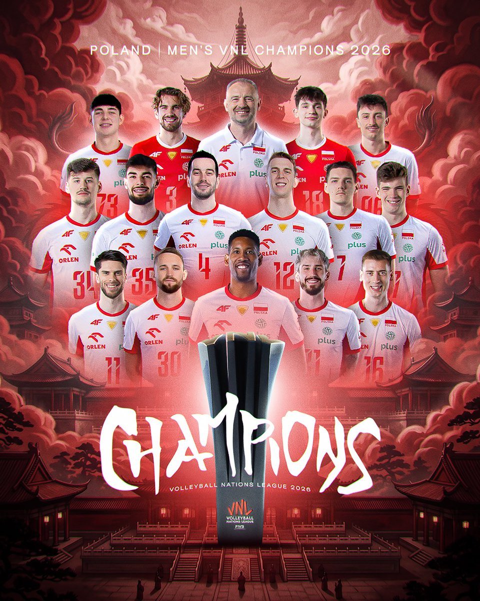 Temmzvolley's tweet photo. 🇵🇱Polonya 8 yazdır her yıl en az 1 madalya kazanıyor

2018 🏆WCH
2019 🥉VNL, 🥉Eurovolley
2021 🥈VNL, 🥉Eurovolley
2022 🥉VNL, 🥈WCh
2023 🏆VNL, 🏆Eurovolley
2024 🥉VNL, 🥈OG
2025 🏆VNL, 🥉WCh
2026 🏆VNL https://t.co/V9G9x7i51C