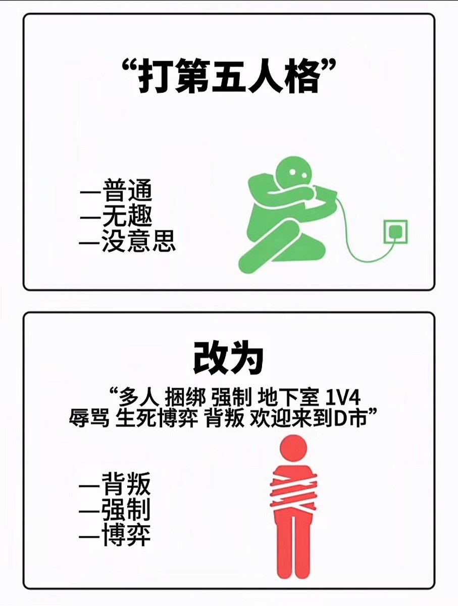RYSHYG's tweet photo. 喜"捆绑、强制、博弈、辱骂、1v4"
没错我说的是第五人格🌚 https://t.co/01kZRaiYg8