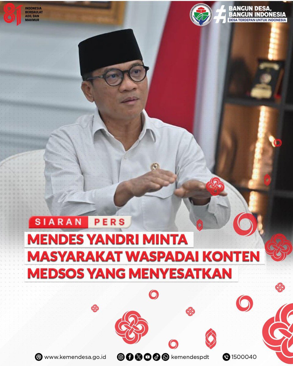 achongboy29's tweet photo. Menteri Desa PDT,  menegaskan, video yang beredar di medsos Sangat Menyesatkan, dibuat menggunakan teknologi AI/deepfake. Dan tidak pernah mengatakan, larangan mendirikan kios dan toko kelontong dalam radius 2 km dari KDMP. Itu mengadu domba dan mengganggu Stabilitas Nasional. https://t.co/qrc0Inqxxg