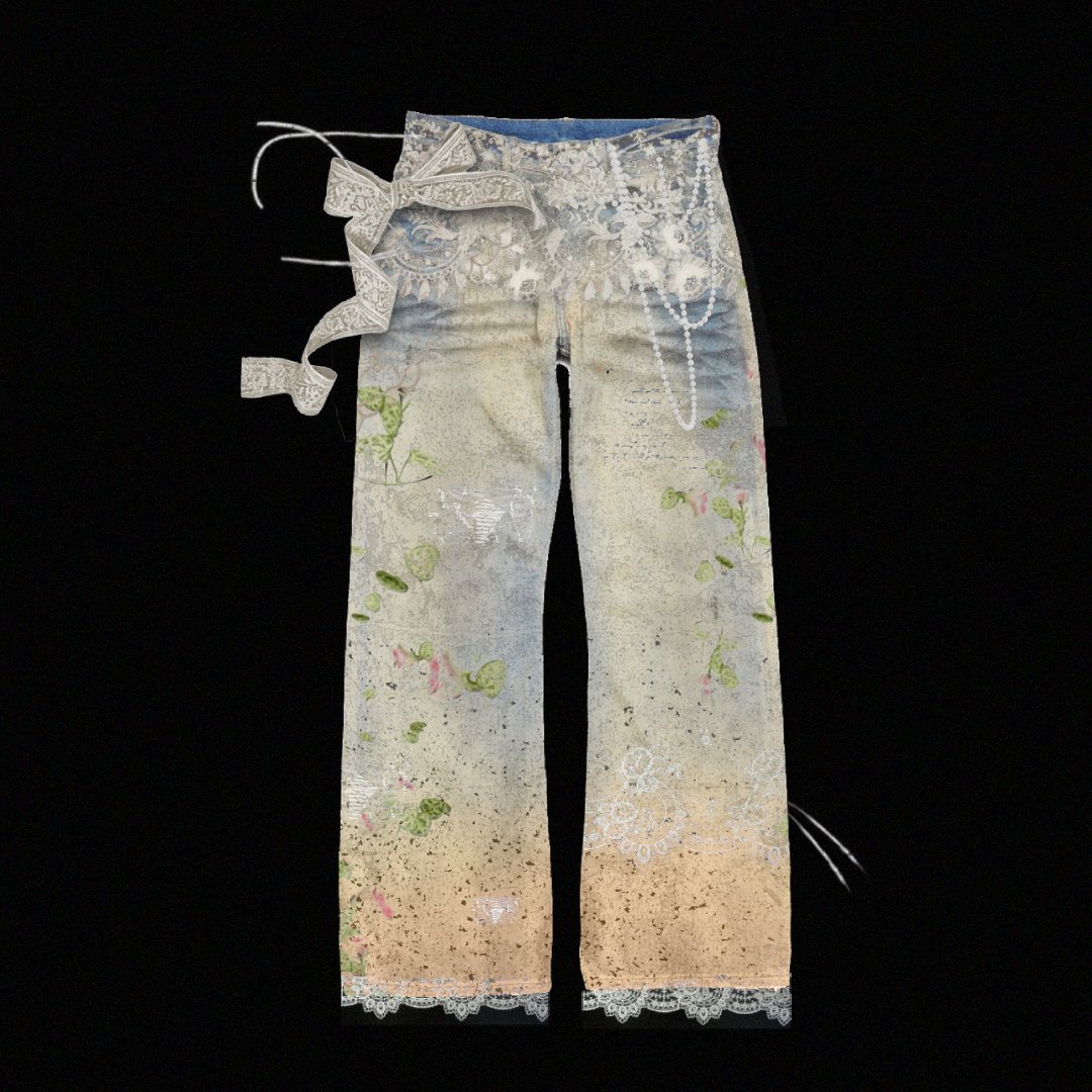 sxuiren's tweet photo. concept design work 🌿 [denim pants] https://t.co/f2547gwEnF