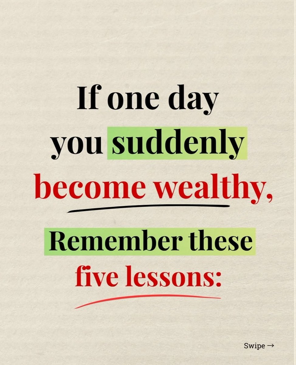 PsycheWizard's tweet photo. If one day, you suddenly become Wealthy, 

Remember these Five Lessons:

/// Thread 🧵🧵 https://t.co/NodmdJiT37