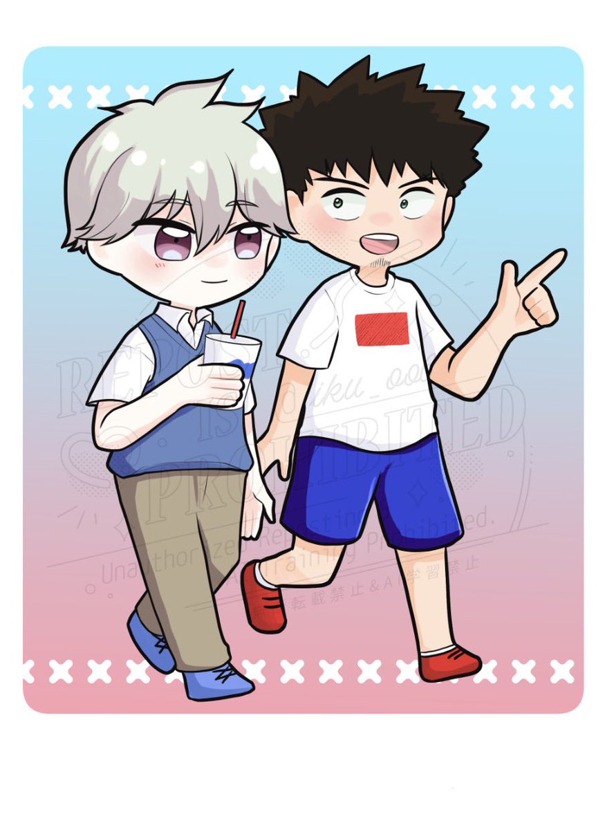 iku_oo6's tweet photo. レノカフ描きました💙❤️
アクスタになります　実物届いたら写真付きで通販ページあけます〜 https://t.co/fS6DyZPIpJ