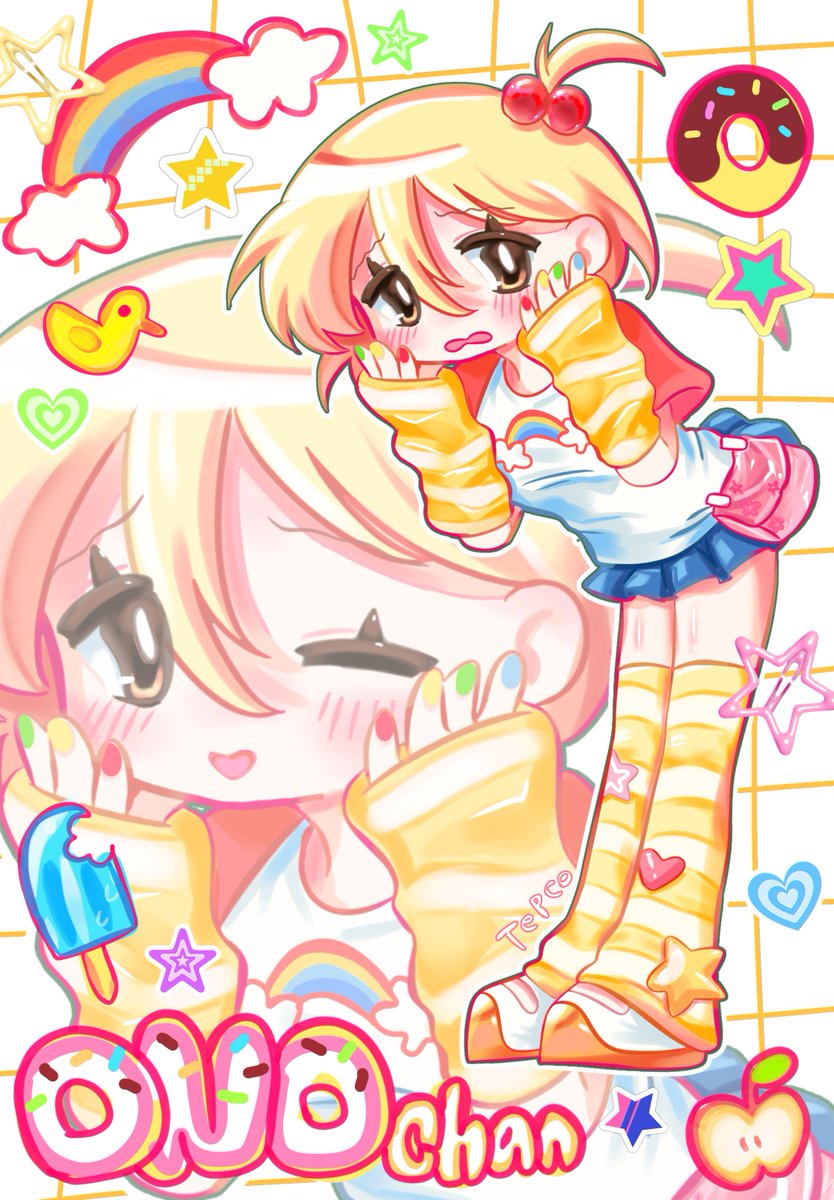 te4c0's tweet photo. 平成POP✨✨🌈ᵕ̈*
 #Commission  #Skeb依頼  #夏の創作クラスタフォロー祭り  #絵柄が好みって人にフォローされたい https://t.co/C3JxFT9uI1
