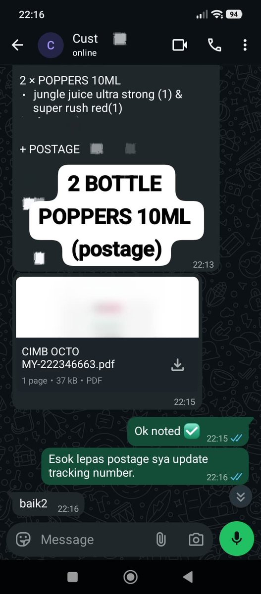 AbgSeller's tweet photo. THANK YOU FOR ORDERING AND THANK YOU TRUST MY SERVICE TO. 😘

✅ POPPERS 10ML.

🚚 DELIVERY/COD: KUALA LUMPUR &amp; SELANGOR.

📮 POSTAGE: MONDAY - FRIDAY.

(Link Order At My Bio...Thank You) https://t.co/5JN7DKuLZ3