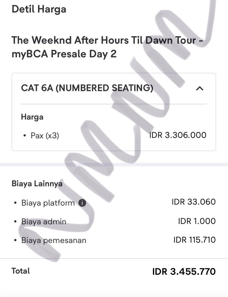 nurulmaya73's tweet photo. WTS THE WEEKND AFTER HOURS TIL DAWN TOUR-myBCA Presale Day 2
CAT 6A, 3 Tix
Minggu, 27 September 2026
- Jual All in 3juta
- Tiket asli bisa dikasih proof
- Pemesan atas nama sendiri, tapi pengunjung atas nama teman.
- Pengunjung gak bisa datang karna abis OP lutut #theweeknd https://t.co/Lz0B2395PQ