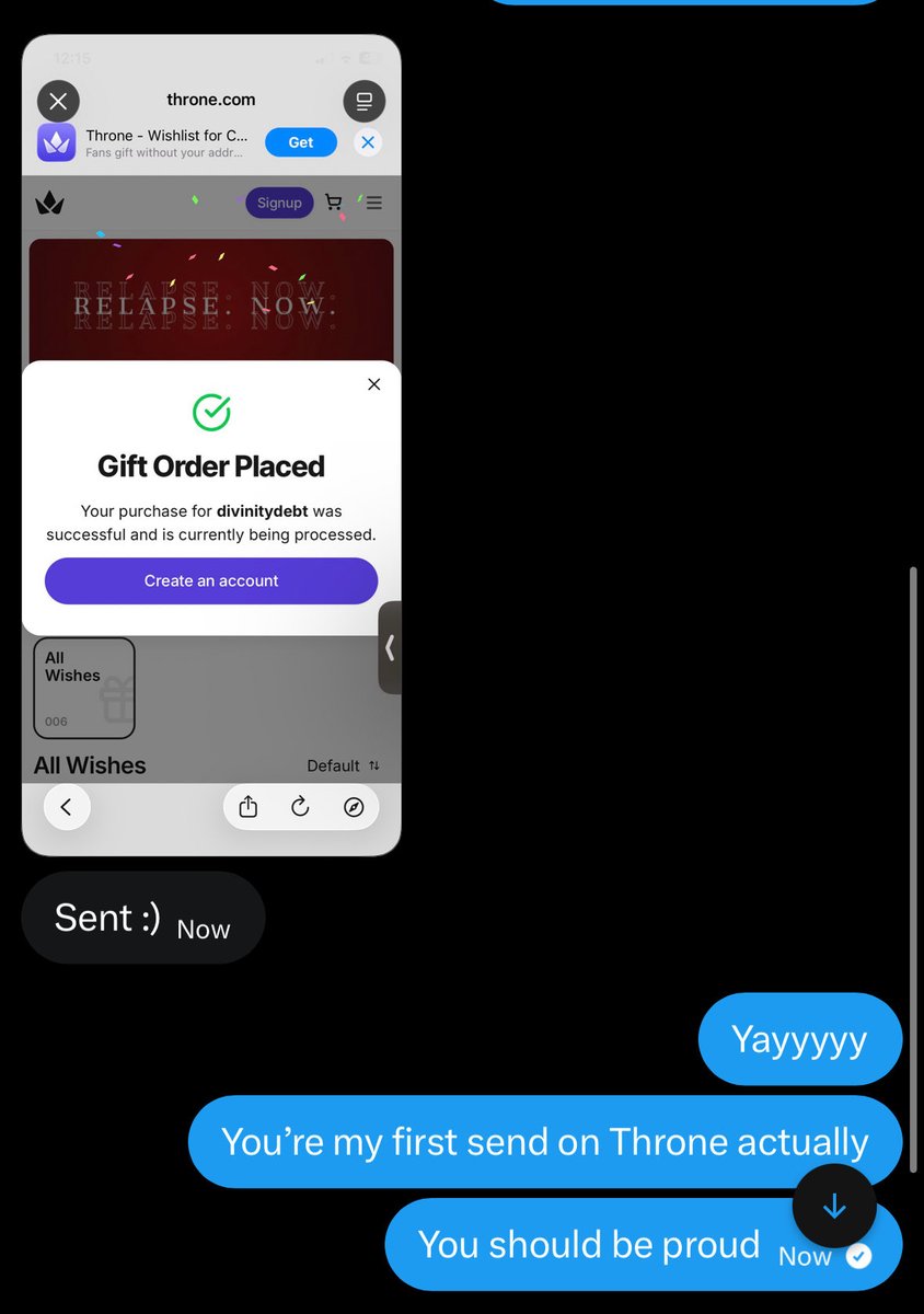 DivinityDebt's tweet photo. Just got my first send on throne it’s that easy huh https://t.co/3VZsBTMyc0