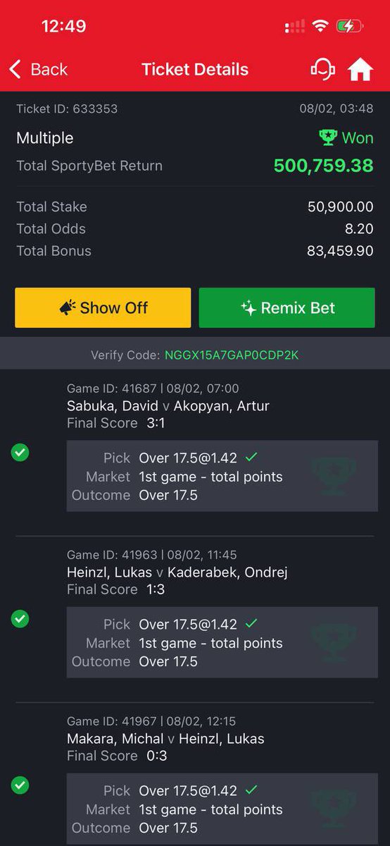 FoluboiNg's tweet photo. Today winnings 

Another Million secured ! 

Two of them are my free games while the the third is a vip ticket ! 

God bless Sportybet and Table Tennis 🏓🏓 

This option blessed my new month https://t.co/d2OMkAKFjg