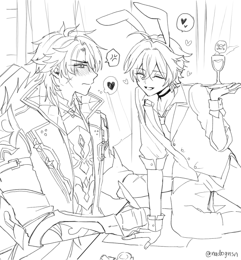nadognsn's tweet photo. ルカエン　バニー��日

今日のロエバニイラストの続き！ https://t.co/o3uRXDGnPx