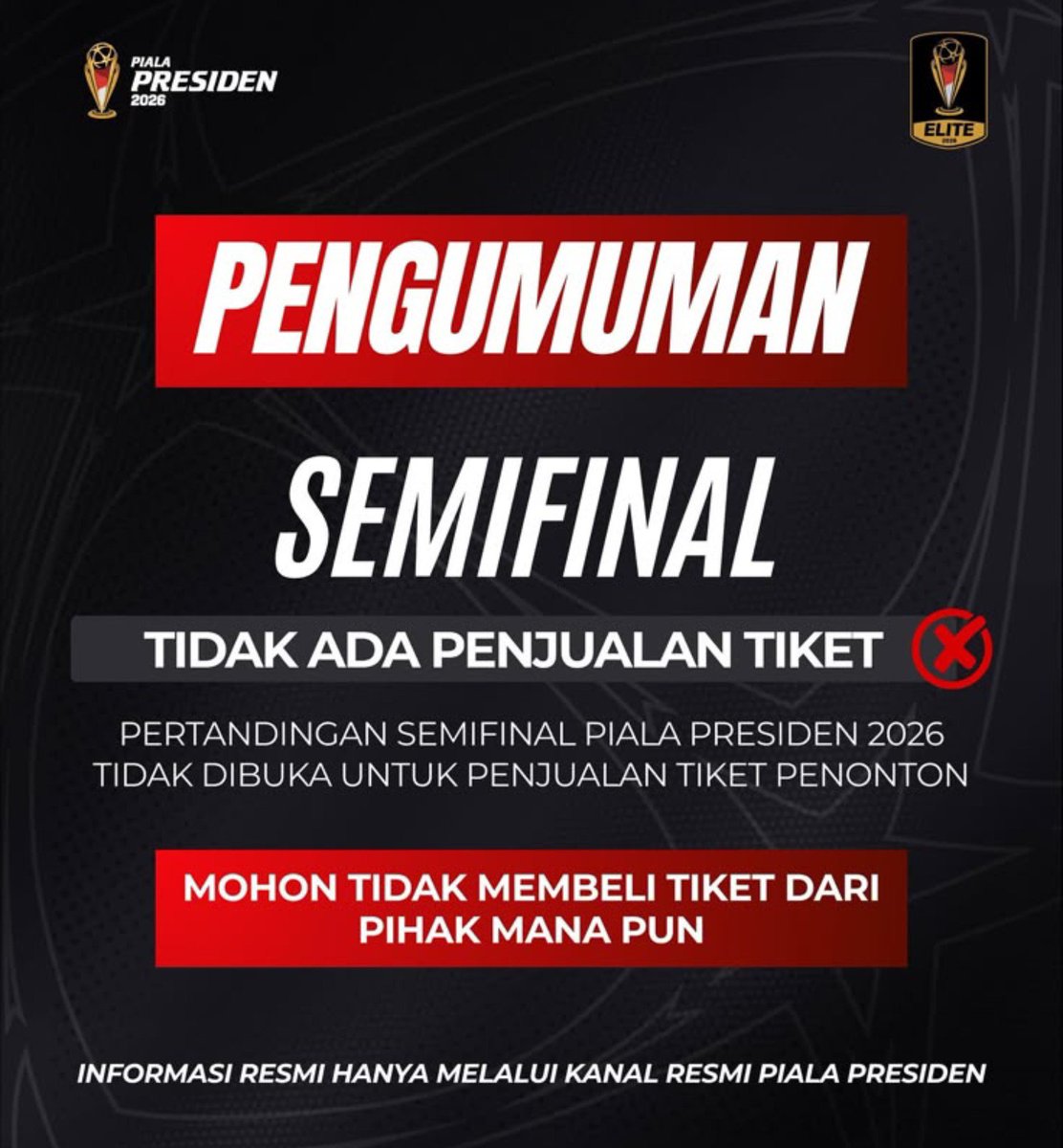 officialvpc's tweet photo. Lucu emang turnamen pramusim yang satu ini. Selalu ada gebrakannya. 

"Tidak dibuka untuk penjualan tiket penonton."

🤣 https://t.co/8Ef0OWKmJ3
