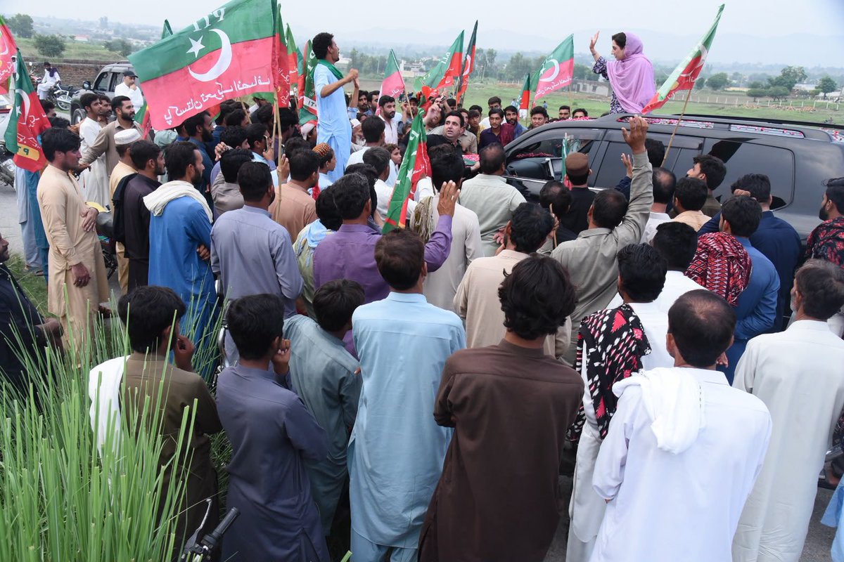 faizannriaz's tweet photo. Attock is all set for August 5. Eman Tahir led a mobilisation rally in Attock ahead of the 5 August jalsa. https://t.co/VRUCksbidS