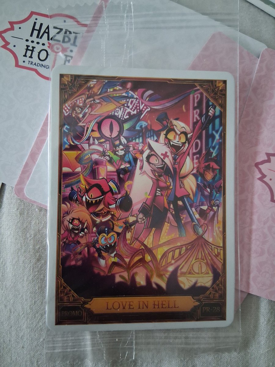 TheNotoriousAoD's tweet photo. I have a spare, sealed PR-28 Love in Hell. Drop me a DM if you want to make an offer! :)

#hazbinhotel https://t.co/njnqYcR1Ab