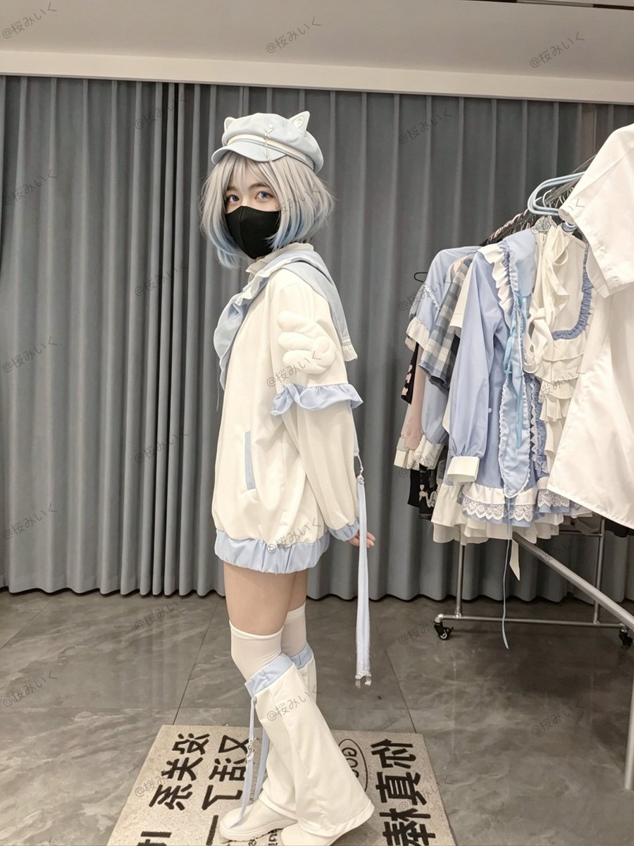 SakuraMikku's tweet photo. [桜]水色系ootd 上
本照片组包含ai修图，各种修图，高p结果
#小男娘 #男娘 #xnn #伪娘 https://t.co/myT4kyJOdk
