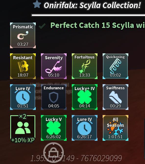 itsracchi's tweet photo. penampakan jumlah buff yg digunakan utk mastery oni perfect catch 15 Scylla: https://t.co/vuH8Tk0kiq