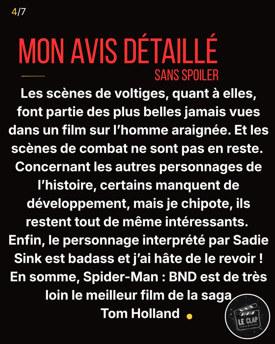 LECLAP_'s tweet photo. N’écoutez pas les gens aigris et foncez voir ce film ! 
Spider-Man : Brand New Day https://t.co/ZqBhYXsJIB
